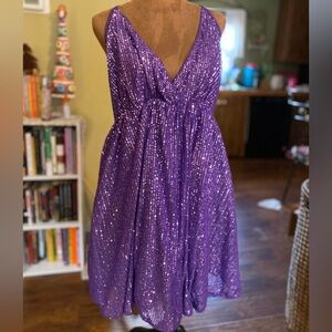 SHEIN purple sequin cocktail dress nwt